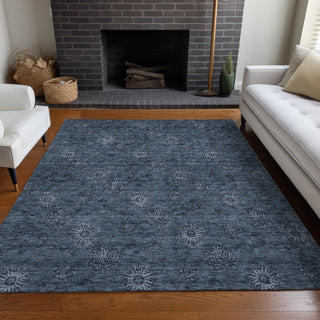 Piper Looms Mayfield Floral AMF788 Blue Machine Washable Area Rug Lifestyle Image Feature