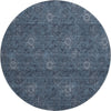 Piper Looms Mayfield Floral AMF788 Blue Machine Washable Area Rug Round Main Image