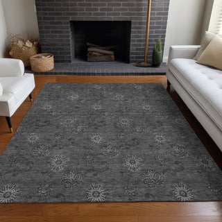 Piper Looms Mayfield Floral AMF788 Gray Machine Washable Area Rug Lifestyle Image Feature
