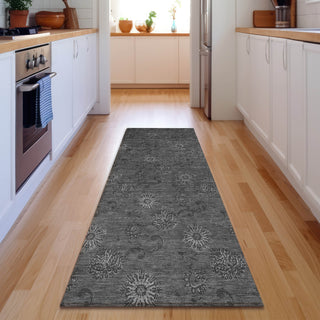 Piper Looms Mayfield Floral AMF788 Gray Machine Washable Area Rug Runner Lifestyle Image Feature