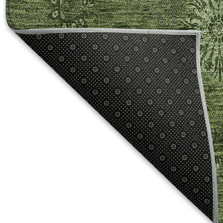Piper Looms Mayfield Floral AMF788 Olive Machine Washable Area Rug Backing Image