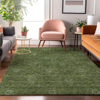 Piper Looms Mayfield Floral AMF788 Olive Machine Washable Area Rug Lifestyle Image Feature