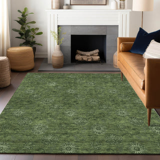 Piper Looms Mayfield Floral AMF788 Olive Machine Washable Area Rug Lifestyle Image Feature