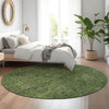 Piper Looms Mayfield Floral AMF788 Olive Machine Washable Area Rug Round Lifestyle Image Feature