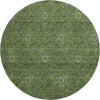 Piper Looms Mayfield Floral AMF788 Olive Machine Washable Area Rug Round Main Image