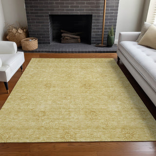 Piper Looms Mayfield Floral AMF789 Gold Machine Washable Area Rug Lifestyle Image Feature
