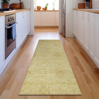 Piper Looms Mayfield Floral AMF789 Gold Machine Washable Area Rug Runner Lifestyle Image Feature