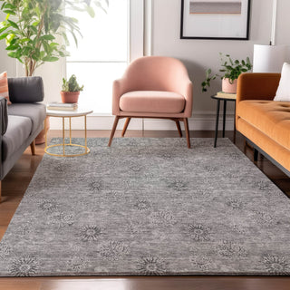 Piper Looms Mayfield Floral AMF789 Pewter Machine Washable Area Rug Lifestyle Image Feature