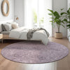 Piper Looms Mayfield Floral AMF789 Plum Machine Washable Area Rug Round Lifestyle Image Feature