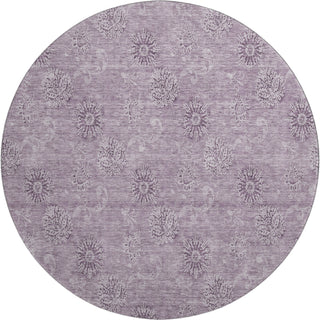 Piper Looms Mayfield Floral AMF789 Plum Machine Washable Area Rug Round Main Image