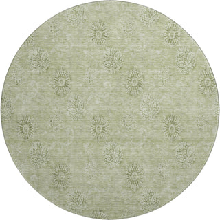 Piper Looms Mayfield Floral AMF789 Sage Machine Washable Area Rug Round Main Image