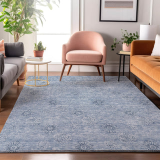Piper Looms Mayfield Floral AMF789 Sky Machine Washable Area Rug Lifestyle Image Feature