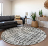 Piper Looms Mayfield Tribal Boho AMF79 Ash Machine Washable Area Rug Round Lifestyle Image Feature
