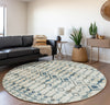 Piper Looms Mayfield Tribal Boho AMF79 Ivory Machine Washable Area Rug Round Lifestyle Image Feature