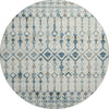 Piper Looms Mayfield Tribal Boho AMF79 Ivory Machine Washable Area Rug Round Main Image