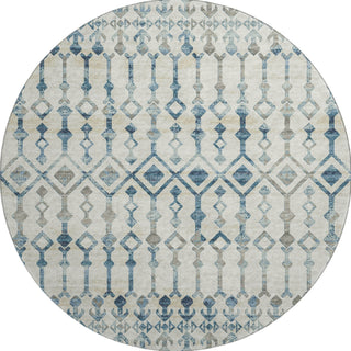 Piper Looms Mayfield Tribal Boho AMF79 Ivory Machine Washable Area Rug Round Main Image