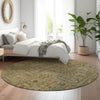 Piper Looms Mayfield Southwest AMF790 Brown Machine Washable Area Rug Round Lifestyle Image Feature