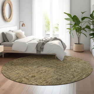 Piper Looms Mayfield Southwest AMF790 Brown Machine Washable Area Rug Round Lifestyle Image Feature