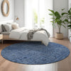 Piper Looms Mayfield Southwest AMF790 Navy Machine Washable Area Rug Round Lifestyle Image Feature