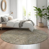 Piper Looms Mayfield Southwest AMF790 Taupe Machine Washable Area Rug Round Lifestyle Image Feature