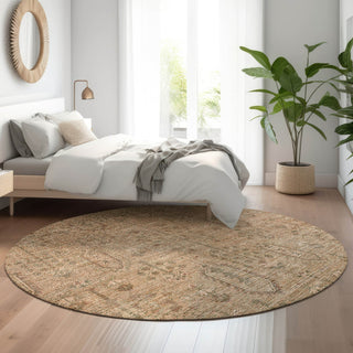 Piper Looms Mayfield Southwest AMF790 Terracotta Machine Washable Area Rug Round Lifestyle Image Feature