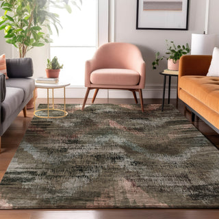 Piper Looms Mayfield Lines AMF792 Brown Machine Washable Area Rug Lifestyle Image Feature