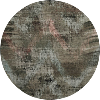 Piper Looms Mayfield Lines AMF792 Brown Machine Washable Area Rug Round Main Image
