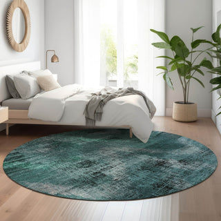 Piper Looms Mayfield Lines AMF792 Fern Machine Washable Area Rug Round Lifestyle Image Feature