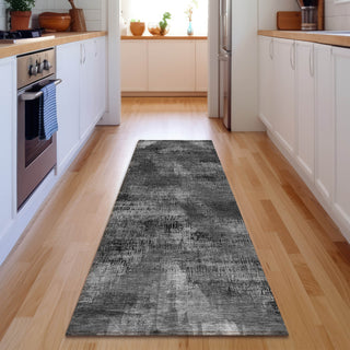 Piper Looms Mayfield Lines AMF792 Gray Machine Washable Area Rug Runner Lifestyle Image Feature