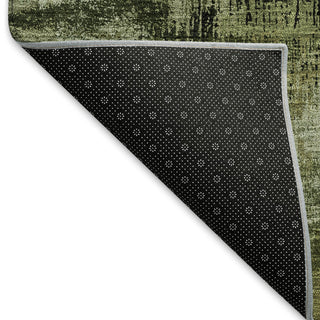 Piper Looms Mayfield Lines AMF792 Olive Machine Washable Area Rug Backing Image