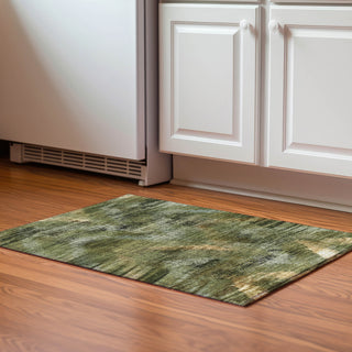 Piper Looms Mayfield Lines AMF792 Olive Machine Washable Area Rug Scatter Lifestyle Image Feature
