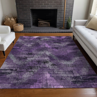 Piper Looms Mayfield Lines AMF792 Purple Machine Washable Area Rug Lifestyle Image Feature