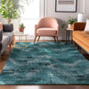 Piper Looms Mayfield Lines AMF792 Teal Machine Washable Area Rug Lifestyle Image Feature