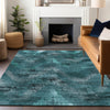 Piper Looms Mayfield Lines AMF792 Teal Machine Washable Area Rug Lifestyle Image Feature