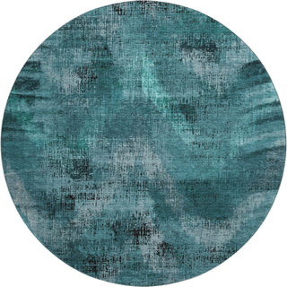 Piper Looms Mayfield Lines AMF792 Teal Machine Washable Area Rug Round Main Image
