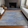 Piper Looms Mayfield Lines AMF793 Blue Machine Washable Area Rug Lifestyle Image Feature