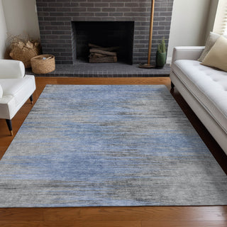 Piper Looms Mayfield Lines AMF793 Blue Machine Washable Area Rug Lifestyle Image Feature