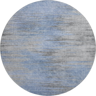Piper Looms Mayfield Lines AMF793 Blue Machine Washable Area Rug Round Main Image