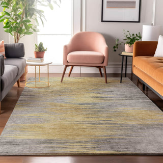 Piper Looms Mayfield Lines AMF793 Gold Machine Washable Area Rug Lifestyle Image Feature