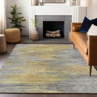 Piper Looms Mayfield Lines AMF793 Gold Machine Washable Area Rug Lifestyle Image Feature