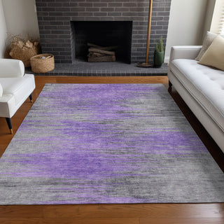 Piper Looms Mayfield Lines AMF793 Purple Machine Washable Area Rug Lifestyle Image Feature