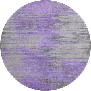 Piper Looms Mayfield Lines AMF793 Purple Machine Washable Area Rug Round Main Image