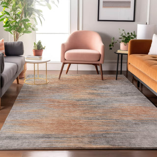 Piper Looms Mayfield Lines AMF793 Salmon Machine Washable Area Rug Lifestyle Image Feature