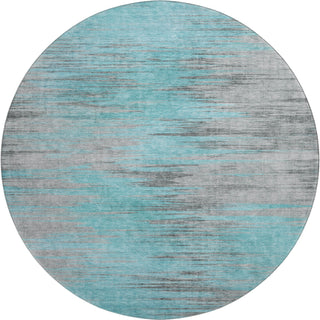 Piper Looms Mayfield Lines AMF793 Teal Machine Washable Area Rug Round Main Image
