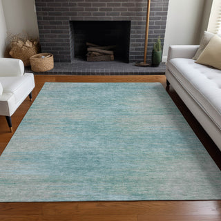 Piper Looms Mayfield Lines AMF794 Aqua Machine Washable Area Rug Lifestyle Image Feature