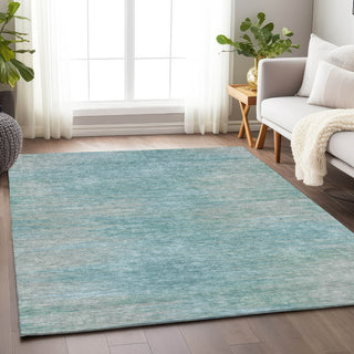 Piper Looms Mayfield Lines AMF794 Aqua Machine Washable Area Rug Lifestyle Image Feature