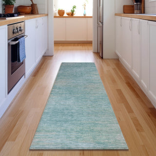 Piper Looms Mayfield Lines AMF794 Aqua Machine Washable Area Rug Runner Lifestyle Image Feature