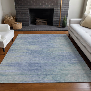 Piper Looms Mayfield Lines AMF794 Denim Machine Washable Area Rug Lifestyle Image Feature