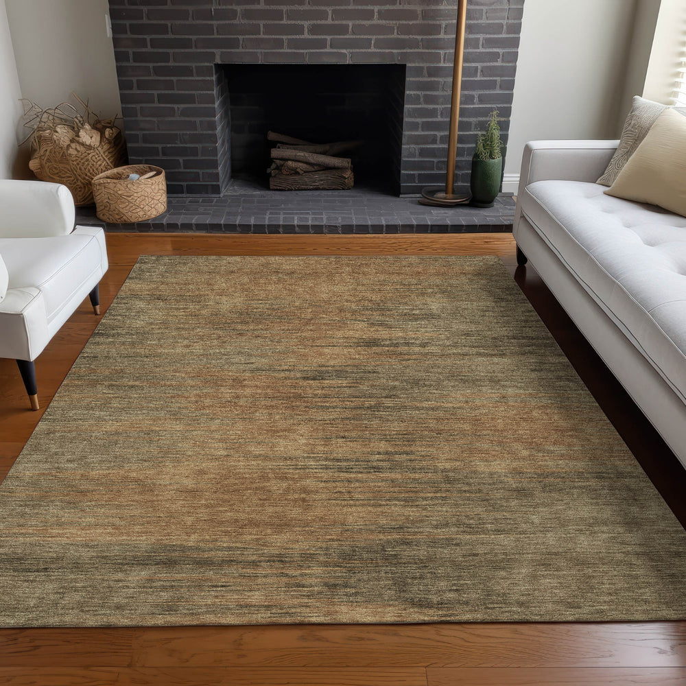Piper Looms Mayfield Lines AMF794 Terracotta Machine Washable Area Rug Lifestyle Image Feature