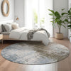 Piper Looms Mayfield Modern AMF795 Brown Machine Washable Area Rug Round Lifestyle Image Feature